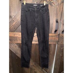 Judy Blue Slim Fit Jeans Size 5‎ 27 Black Distressed High Rise Stretch Black